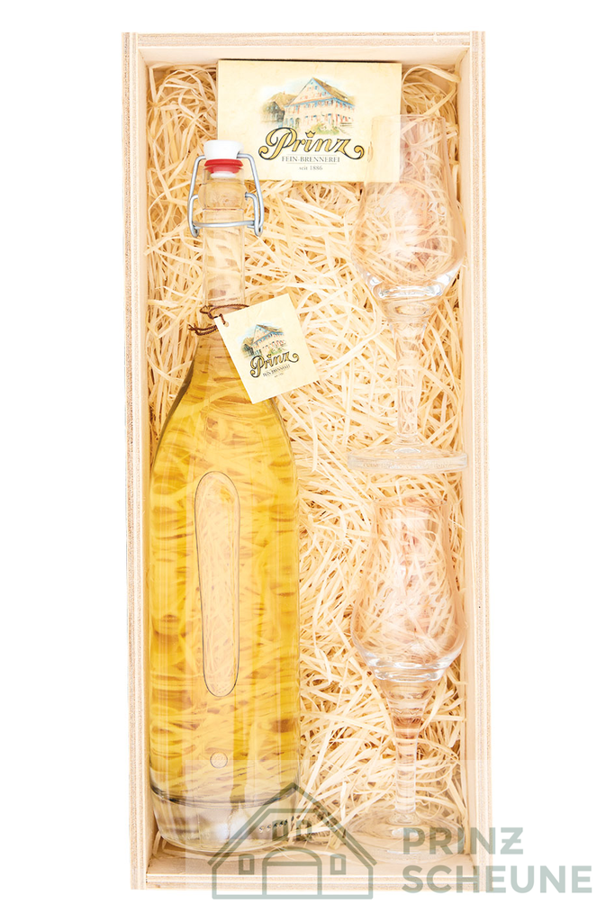 Prinz Scheune Geschenk Nr. 1.4 "Edel Haus-Zwetschke" Holzkiste