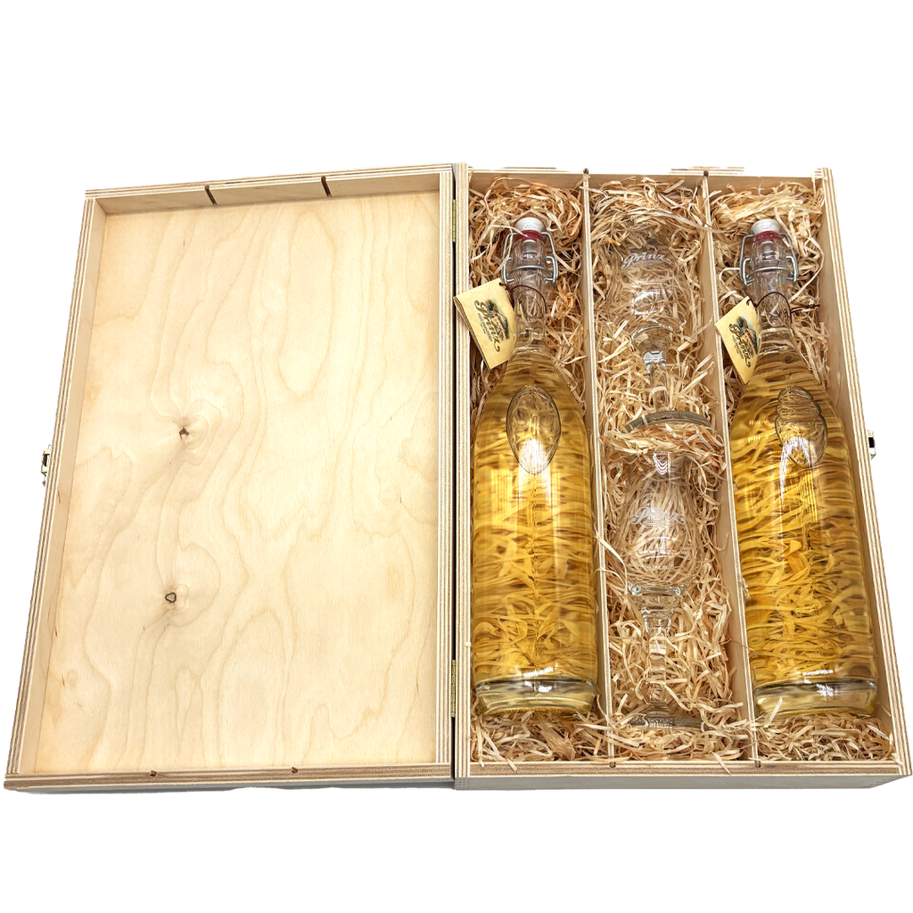Prinz Scheune Geschenk Nr. 2.2 "Duett aus dem Holzfass" in edler Holzkiste