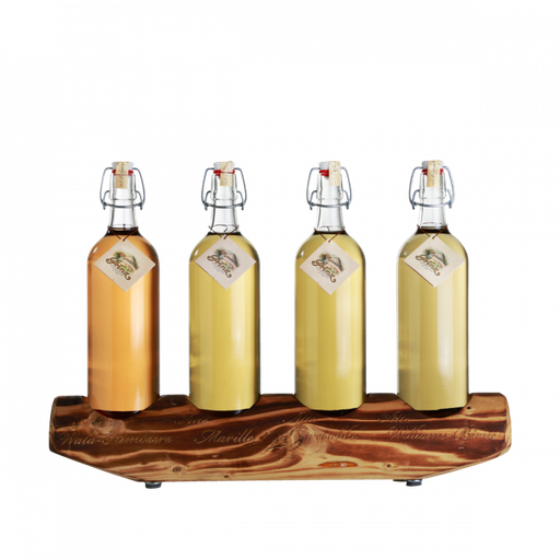 [21.26.00.06] Holzständer Rustikal 3er für 1 Ltr. Fl.